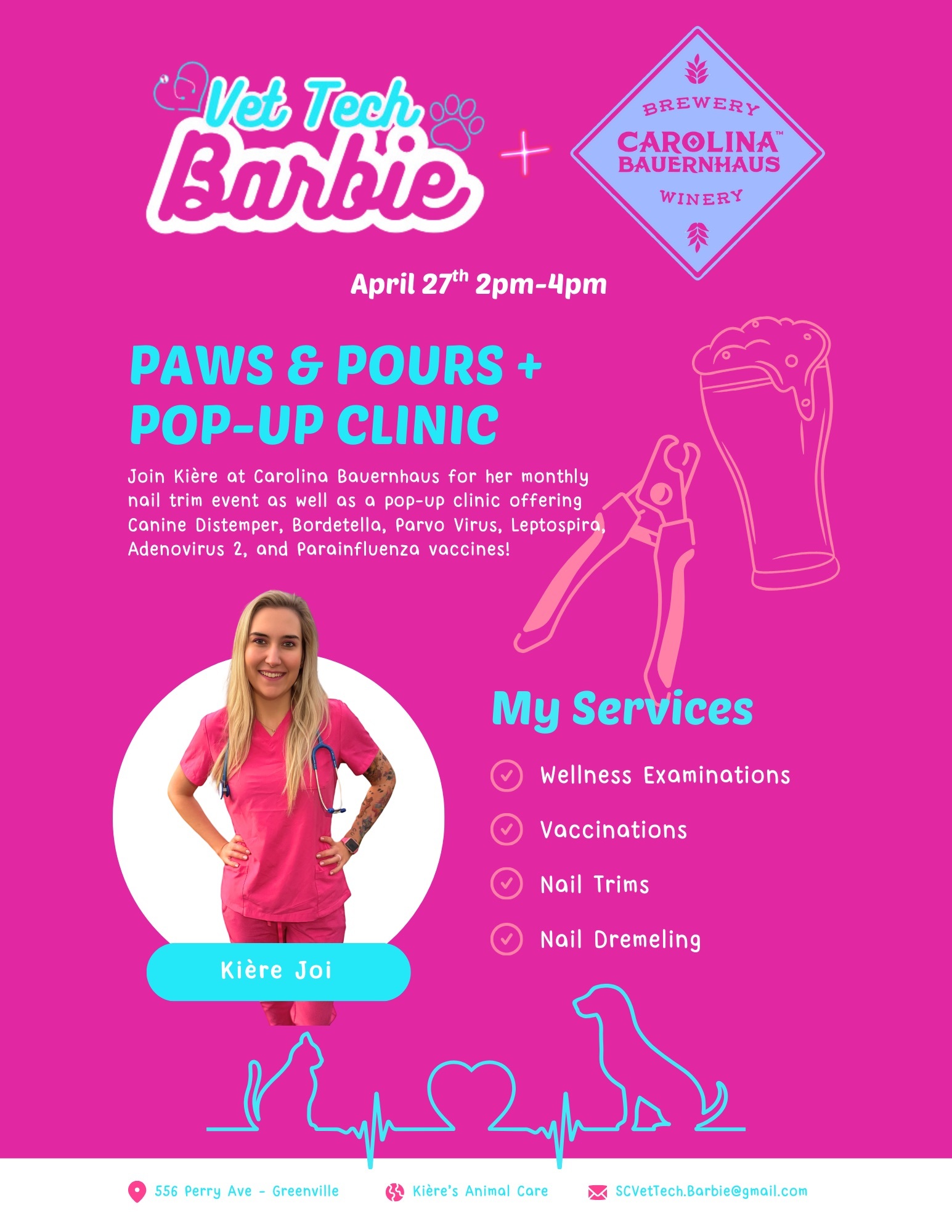 April Paws & Pours + Vaccine Clinic