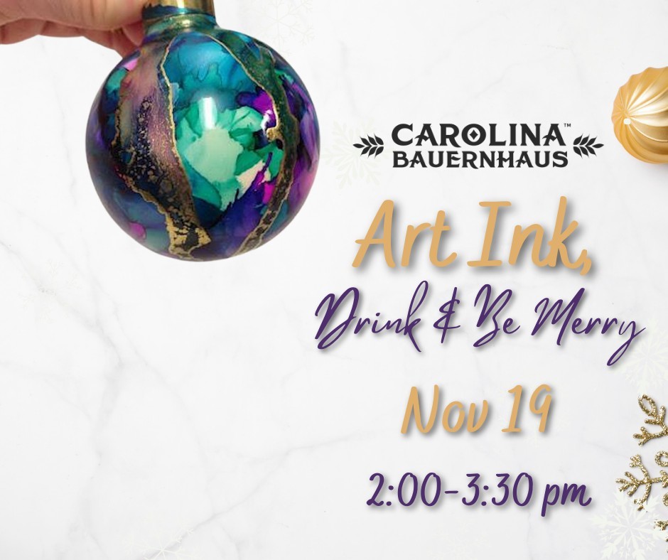 Ink, Drink & Be Merry Ornaments Class