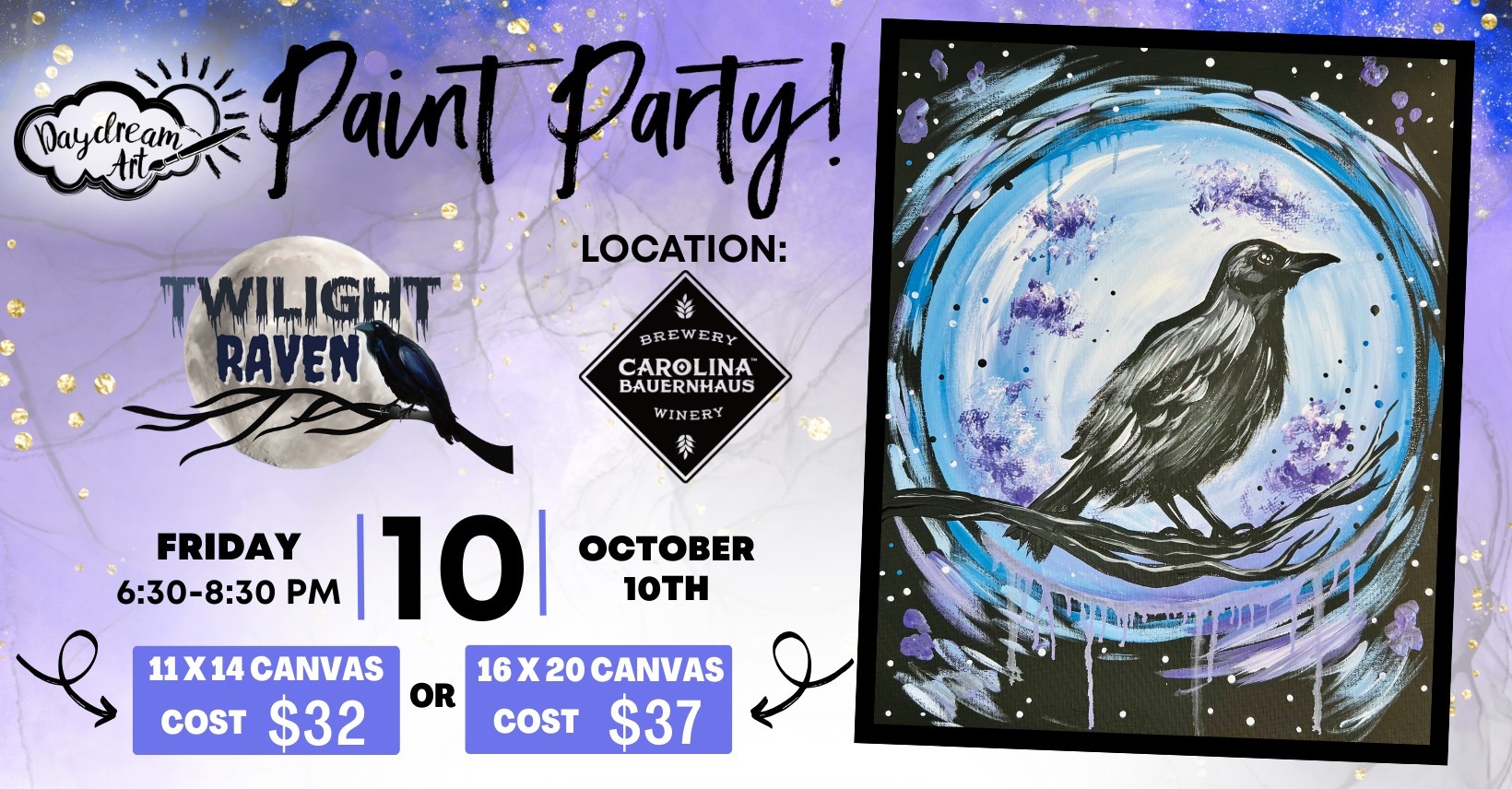 Twilight Raven Paint & Sip Party